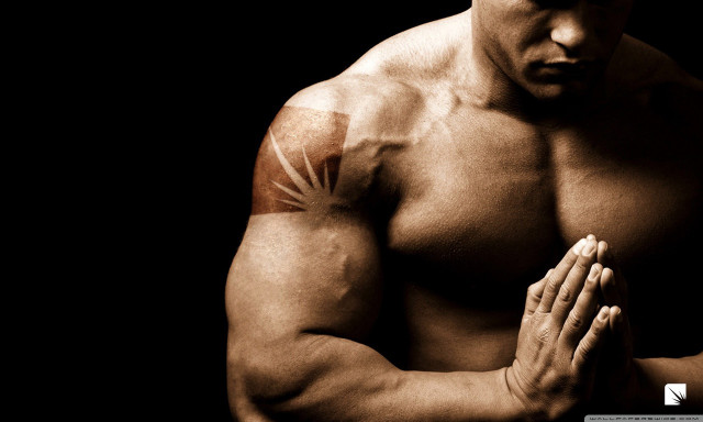 Man prayer pose hands together free wallpaper - medium preview image