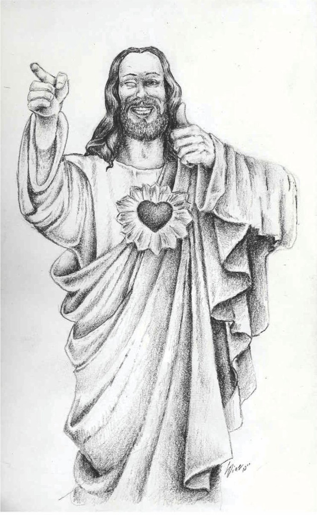 Jesus holding heart cross smiling free wallpaper - medium preview image
