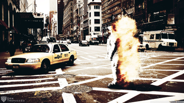 Fire hydrant city street taxi free wallpaper - medium preview image