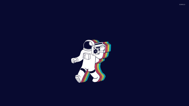 Spaceman rainbow striped helmet camera free wallpaper - medium preview image