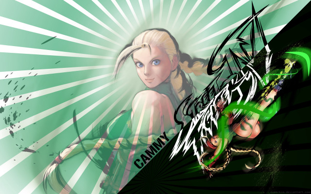Green bow girl portrait splash free wallpaper - medium preview image