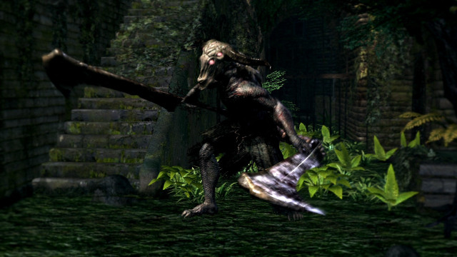 Man sword forest plants rocks free wallpaper - medium preview image