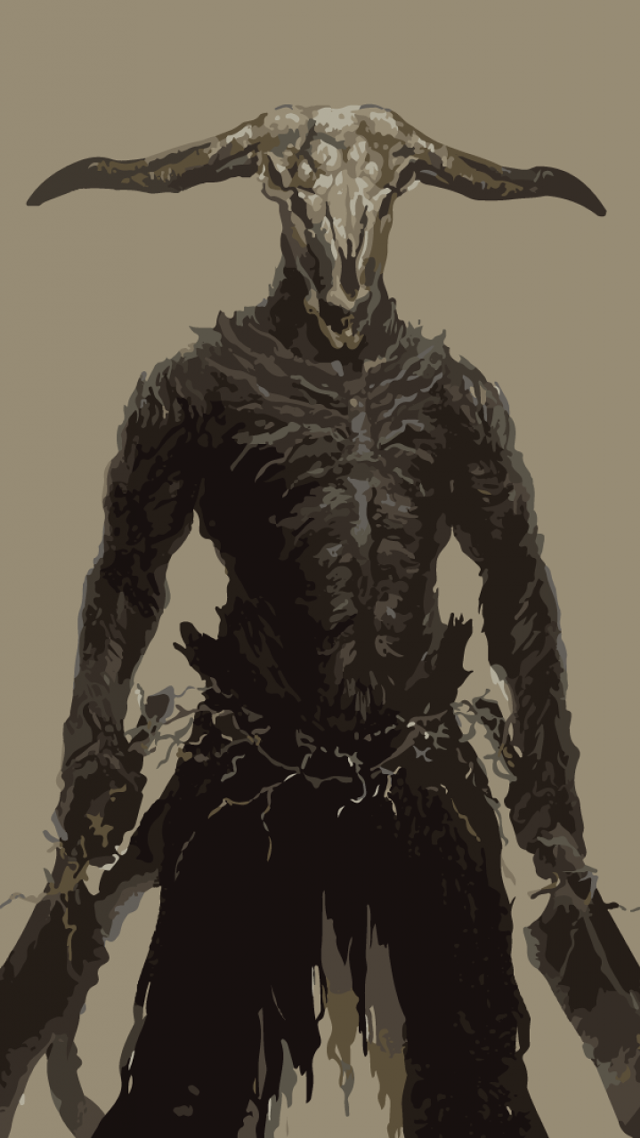 Horned man chain goat head free wallpaper - medium preview image