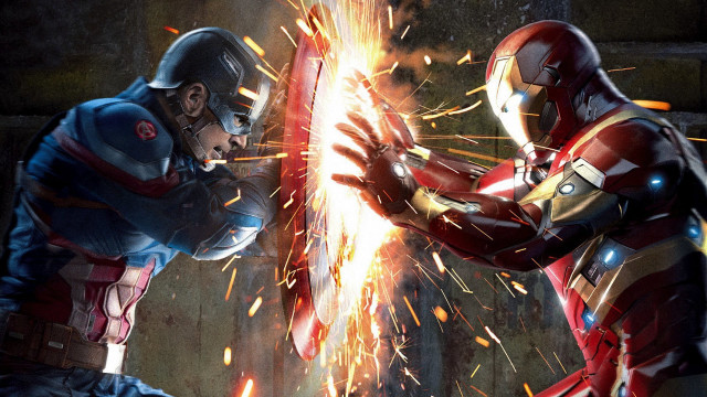 Ironman duel explosion fighting glowing free wallpaper - medium preview image