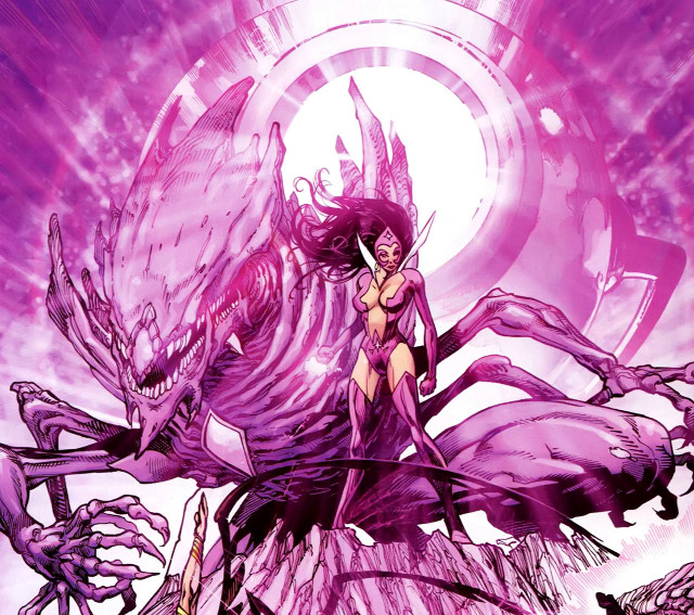 Woman purple dress demon sword free wallpaper - medium preview image