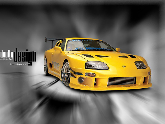 Yellow sports car black stripe #5 free wallpaper - medium preview image