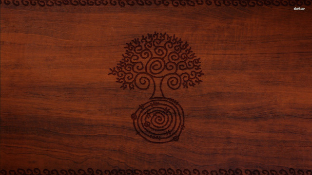 Wooden table tree spiral design free wallpaper - medium preview image
