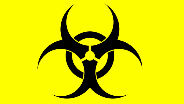 Biohazard black yellow symbol person free wallpaper - medium preview image