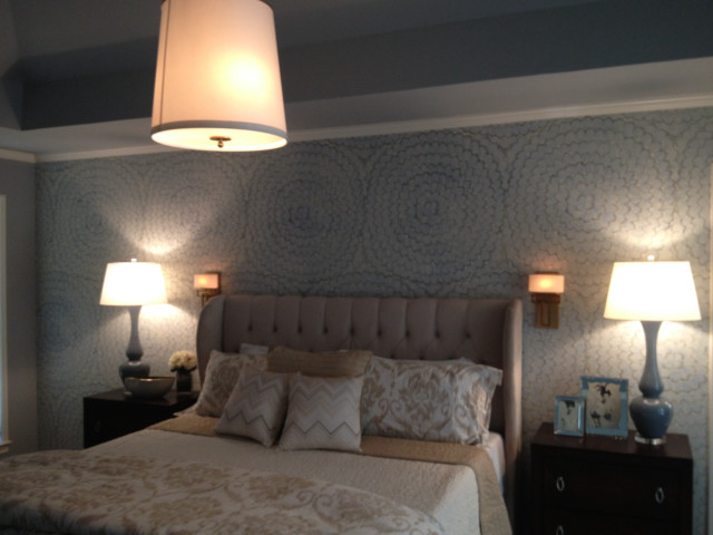 Bedroom bed two lamps dresser free wallpaper - medium preview image