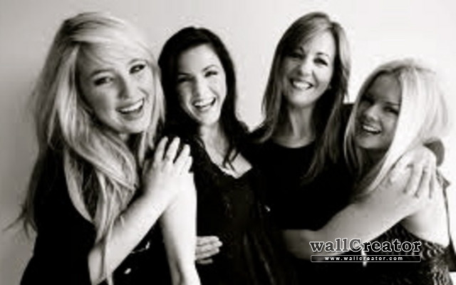Women smiling hugging group friends free wallpaper - medium preview image