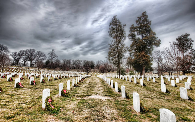 Cemetery cloudy sky tree headstones free wallpaper - medium preview image