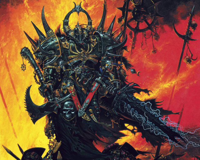 Demonic demon sword armor fire free wallpaper - medium preview image