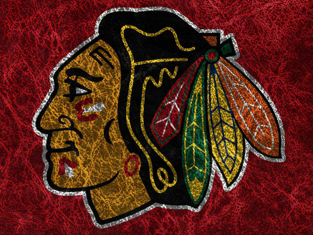 Blackhawks logo red grungy hockey free wallpaper - medium preview image