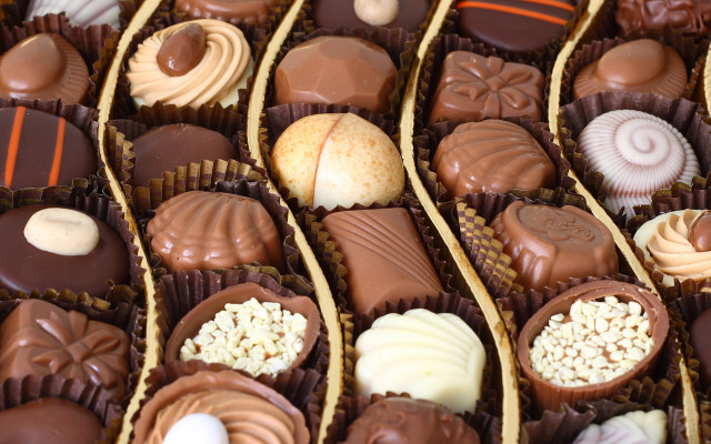 Close up box chocolates nuts #2 free wallpaper - medium preview image