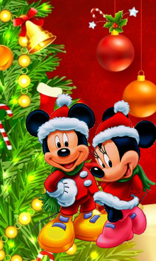 Mickey minnie mouse christmas scene free wallpaper - medium preview image