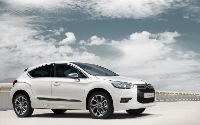White car concrete road cloudy free wallpaper - medium preview image