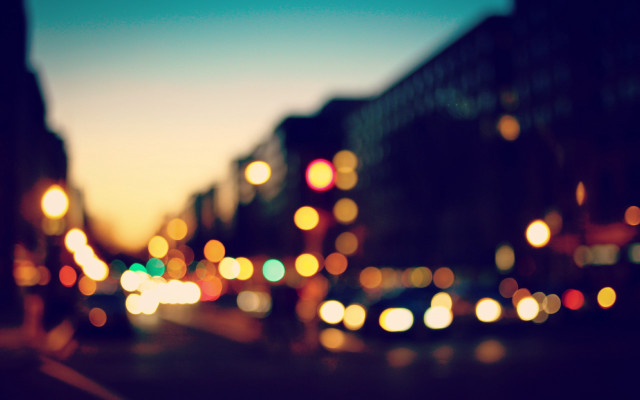 Blurry city street night cars free wallpaper - medium preview image