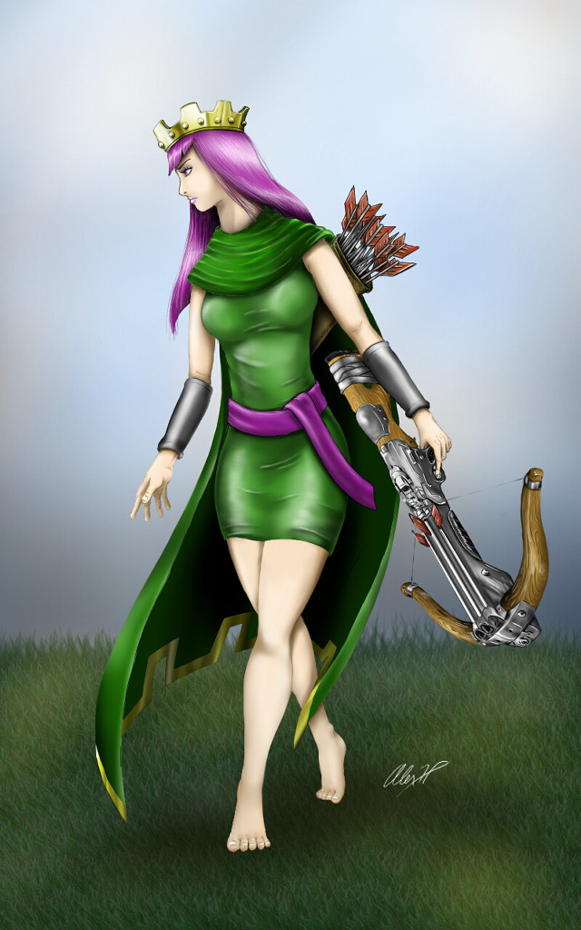 Woman green dress sword bird #2 free wallpaper - medium preview image