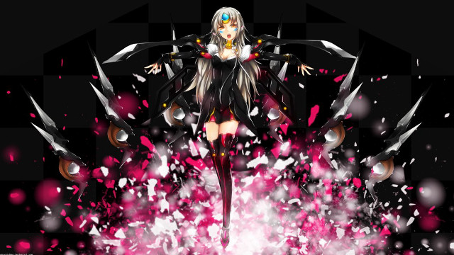 Woman black outfit sword pink free wallpaper for desktop - medium preview image
