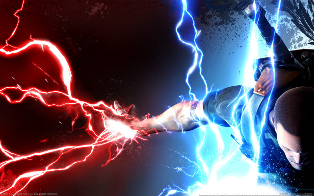 Man kicking lightning bolt red free wallpaper - medium preview image