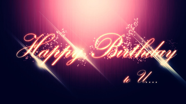 Happy birthday purple background sparkles free wallpaper - medium preview image