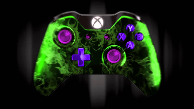 Green purple controller shock art free wallpaper - medium preview image