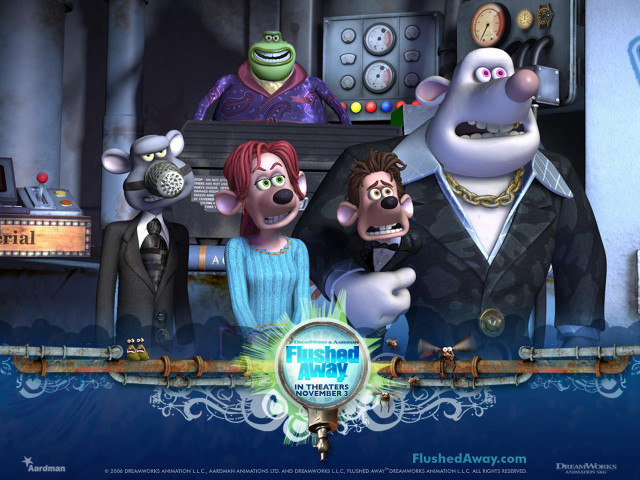 Animated characters computer screen clock free wallpaper - medium preview image