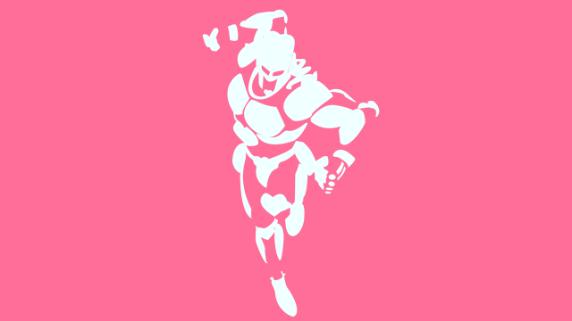 White silhouette person pink background free wallpaper - medium preview image