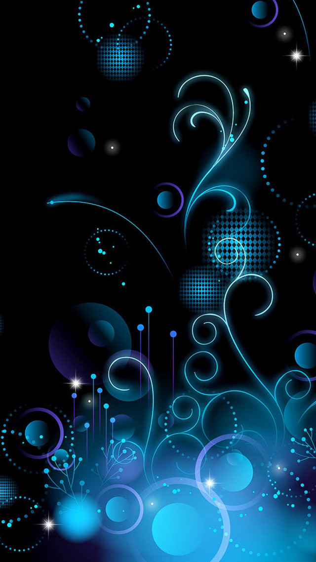 Blue abstract background circles stars free wallpaper - medium preview image