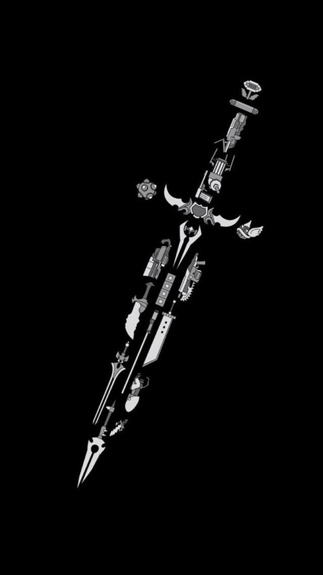 Sword skull cross black white free wallpaper - medium preview image