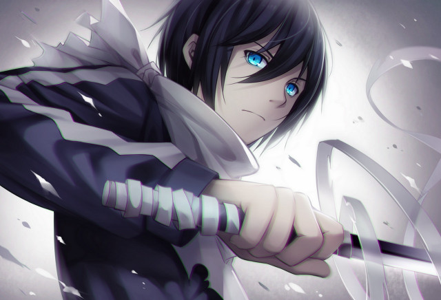 Man sword blue eyes portrait #2 free wallpaper - medium preview image