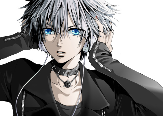 Blue eyes black jacket anime free wallpaper - medium preview image