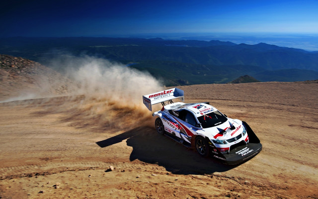Car dirt road mountain dust free wallpaper - medium preview image