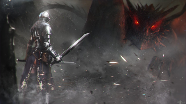 Knight demon dark forest sword free wallpaper - medium preview image