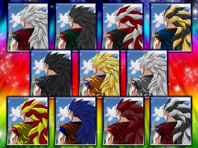 Anime characters diverse colors hair free wallpaper - medium preview image