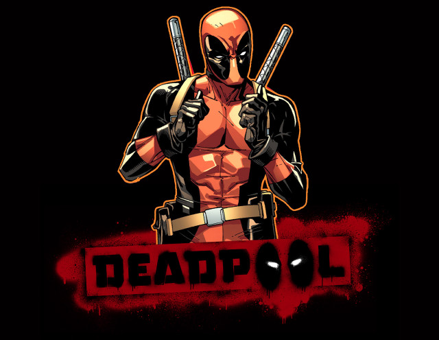 Deadpool character guns sign blood free wallpaper - medium preview image
