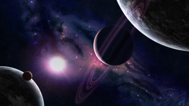 Planets stars bright light sky #2 free wallpaper - medium preview image
