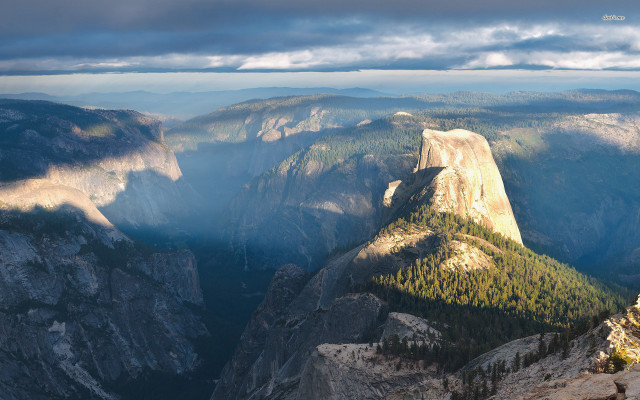 Mountain range cloudy sky forest #4 free wallpaper - medium preview image