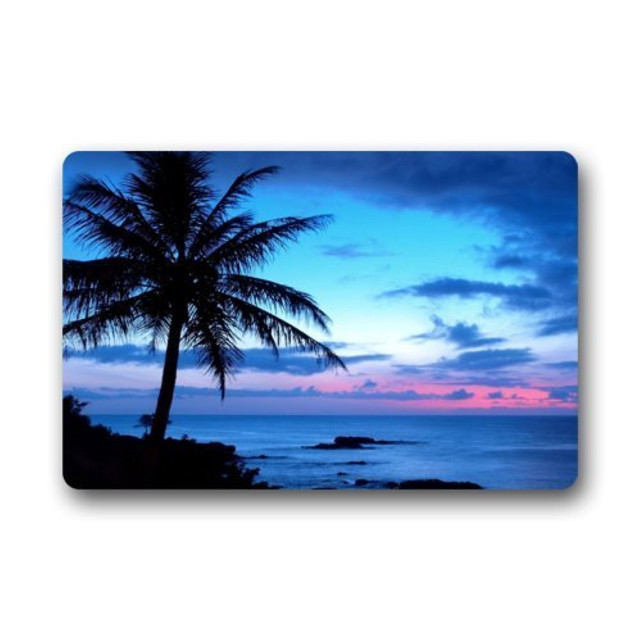 Palm tree silhouette sunset ocean #8 free wallpaper - medium preview image