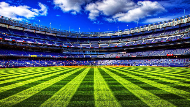 Baseball stadium green field blue free wallpaper - medium preview image