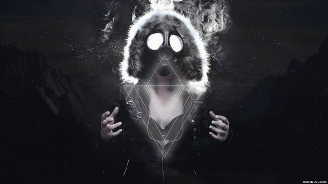 Gas mask cigarette person triangle free wallpaper - medium preview image
