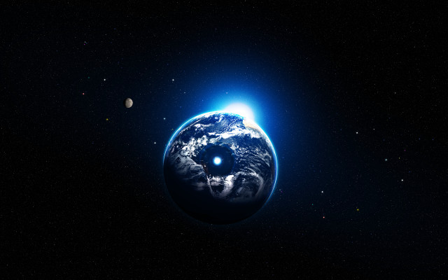 Blue planet bright light star free wallpaper - medium preview image