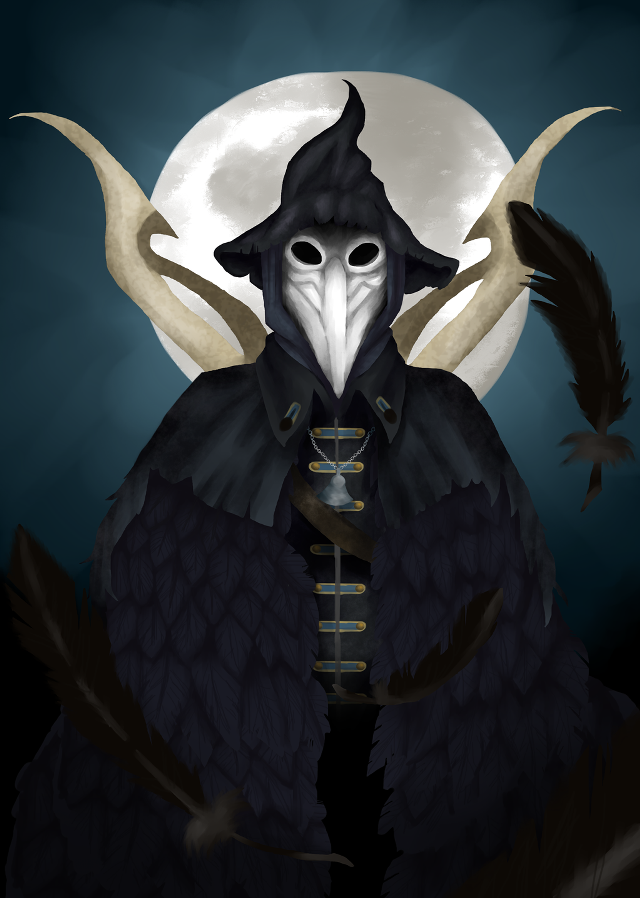 Black bird mask long tail free wallpaper - medium preview image