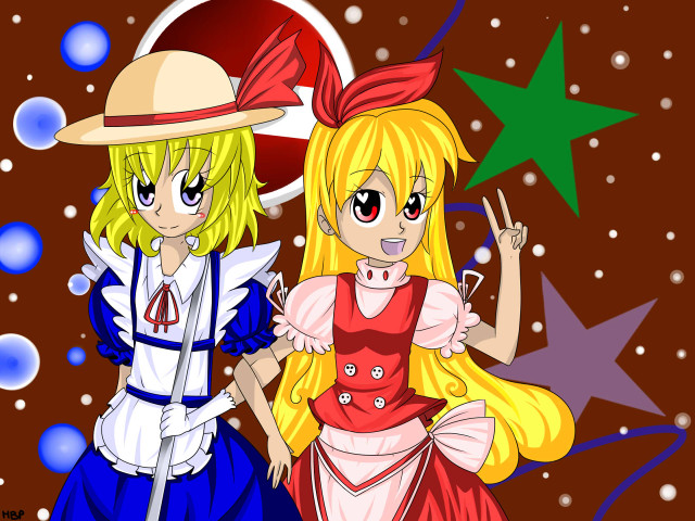 Anime characters stars snowflakes brown free wallpaper - medium preview image