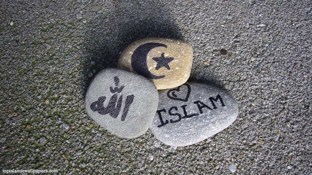Three rocks islamic concrete art free wallpaper - medium preview image