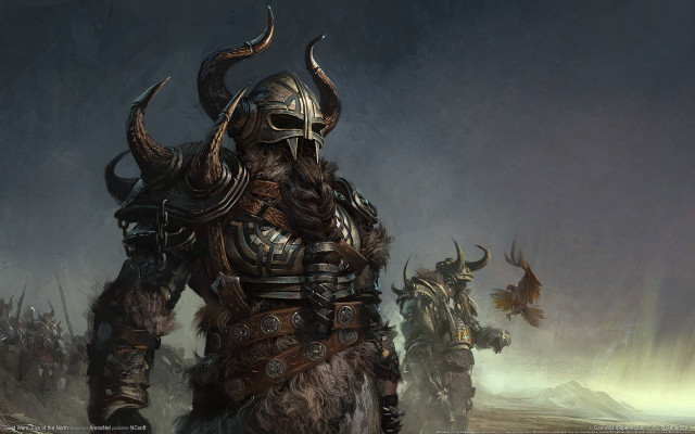 Armored men horns field grass free wallpaper - medium preview image