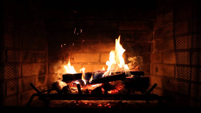 Fireplace bright flames blazing mantle free wallpaper - medium preview image