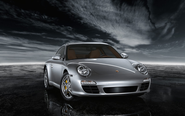 Silver sports car wet surface #2 free wallpaper - medium preview image