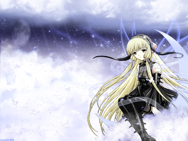 Girl cloud moon anime gothic free wallpaper - medium preview image