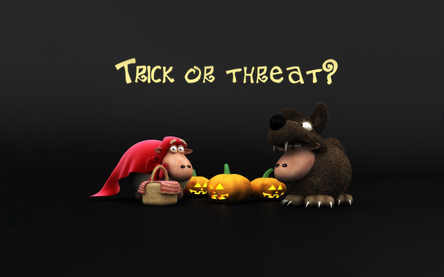 Cartoon couple pumpkins trick or free wallpaper - medium preview image